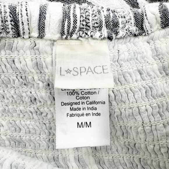 L*Space Riri Wide Leg Jumpsuit Romper in Gray White Stripe Size Medium - Picture 10 of 12